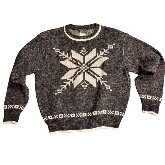 Ugly Christmas Sweater Winner Gray White Snowflake - Picture 1 of 5